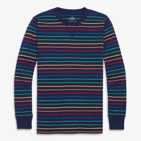 Clearance fit 2 grown-ups organic pj top in festive rainbow stripe 